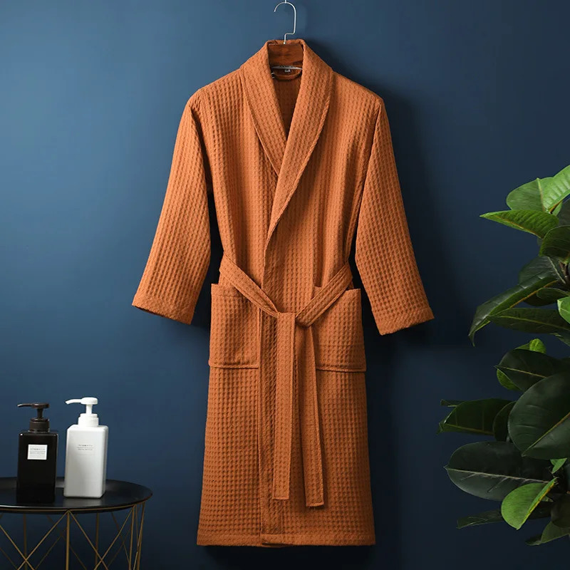 Womens 100% pure cotton looped bathroom absorbent towel sleepwear spa el long bath robe kimono plus size dress couple 250321