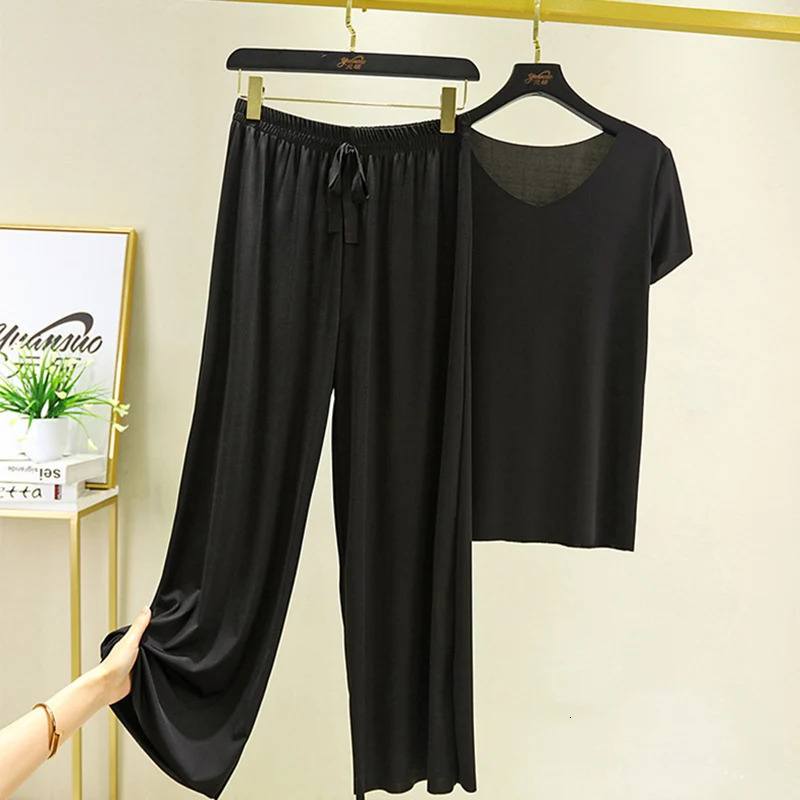 two piece set women top and pants Summer 2 piece sets womens outfits vacation collection wide leg pants elegant casual 250320