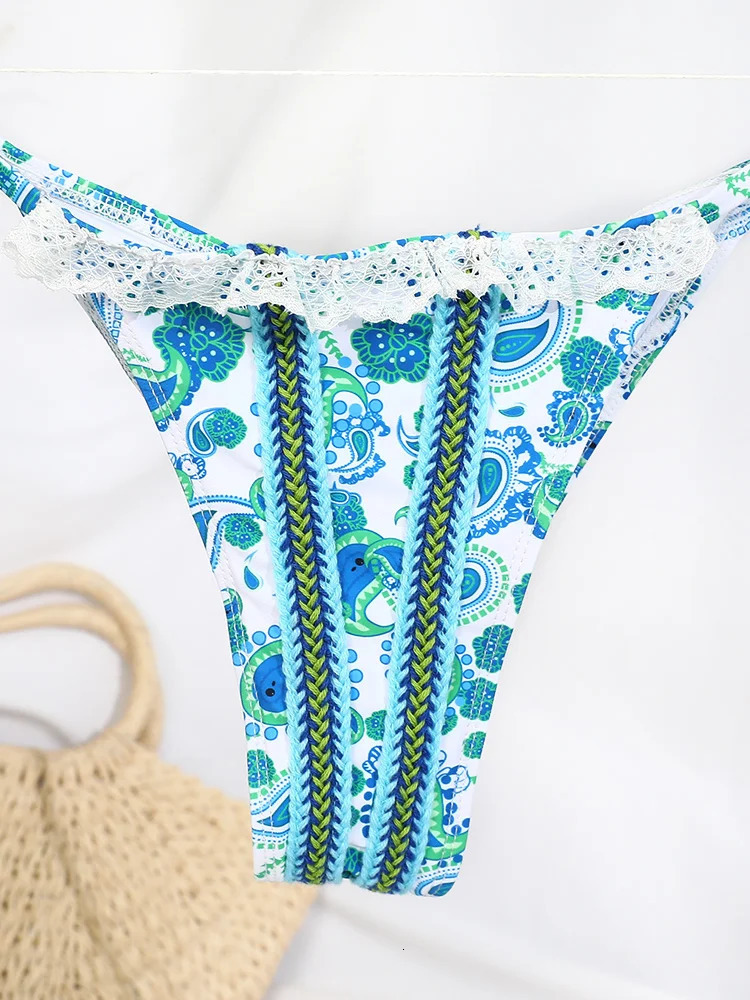ZRTAK sexy womens swimsuit 2025 lace bikini mini folding high cut hanger 2piece Biquini set 250320