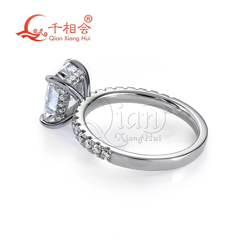 Radiant Setting Moissanite Diamond Ring 2ct Or 3ct Half Band 925 Sterling Silver D Color VVS Wedding Engagement Jewelry Gift