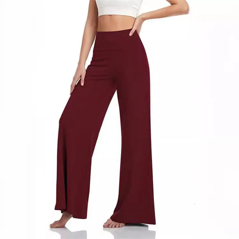 Fashionable womens oversized luggage pants elegant solid elastic waist straight basic casual loose office Trouser 250320