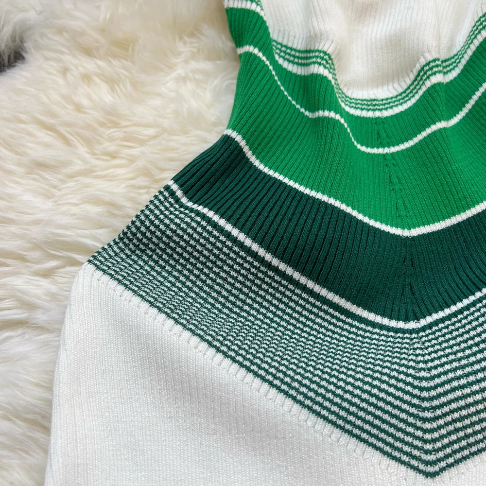 YuooMuoo Fashion Sexy Package Hips Mini Dress Ins Patch Work Ultra Thin Waist Knitted Summer Street Womens Wear 250320