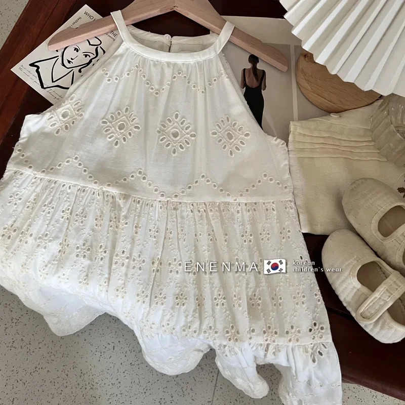 Kids Dresses for Girls Cute Bohemia Lace Embroidery Beach Dress Baby Girls Sunmmer Sundress Toddler Kaii Princess Party Dress R250424