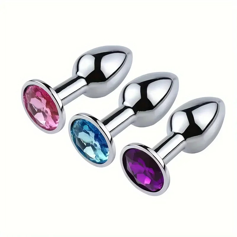 1PC Metal Butt Toys Heart Shaped Anal Trainer Jewel Butt Plug Kit SM Adult Gay Anal Plugs 250320