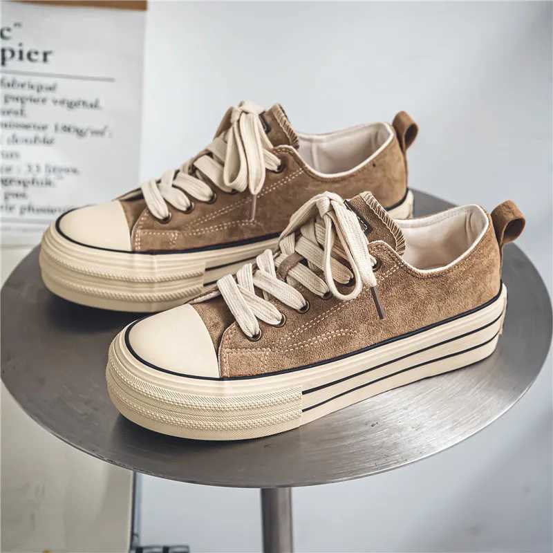 Mens Canvas Shoes Fashionable Breathable Platform Soft Mens Vcani Shoes Concise Lightweight Lace-up Unisex Mens Sneakers Y250320