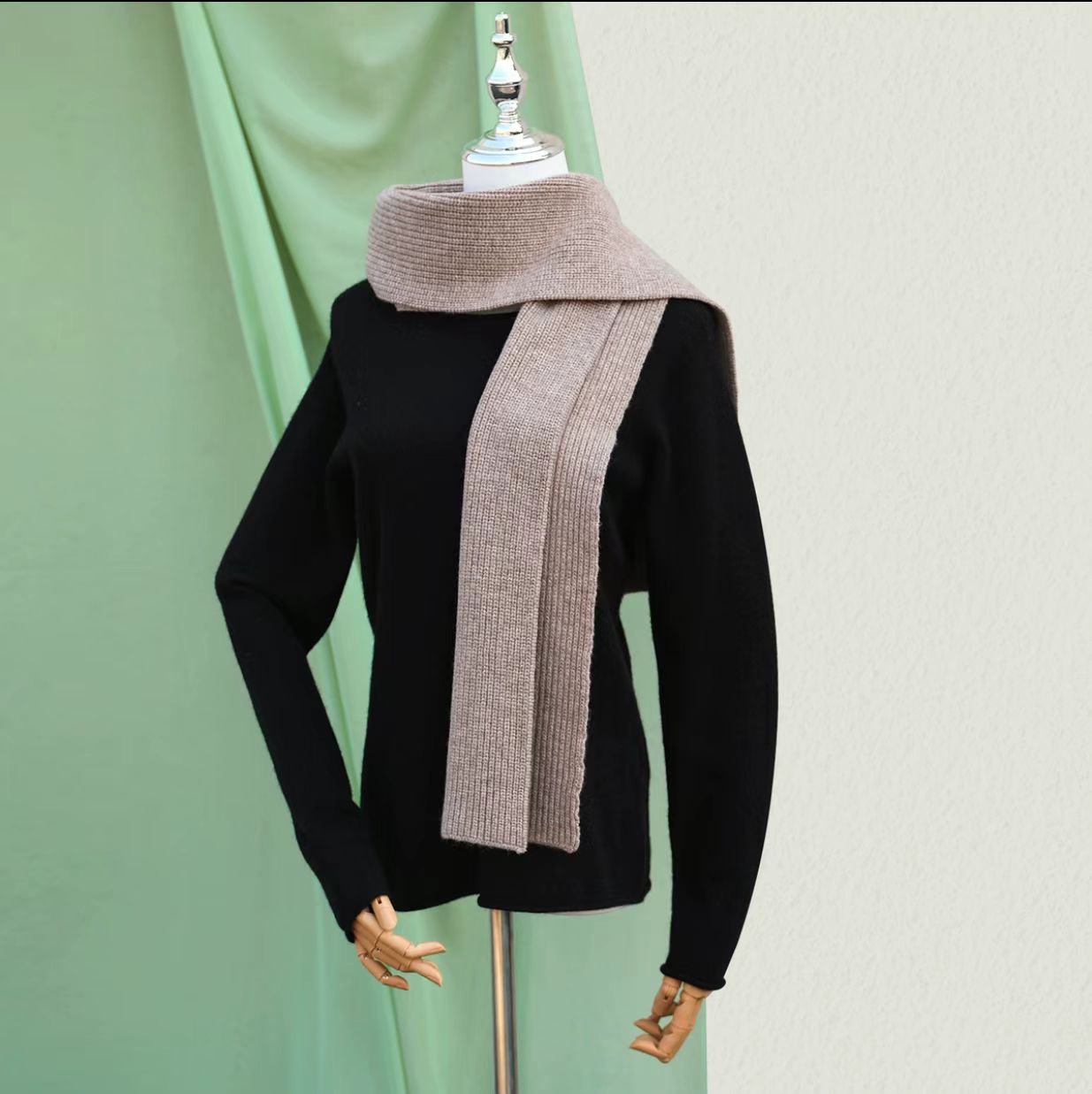 T330 Spring and Autumn Wool Scarf Thick Coarse Needle Towel All-match Korean Accessories Women's Long Neck Warm