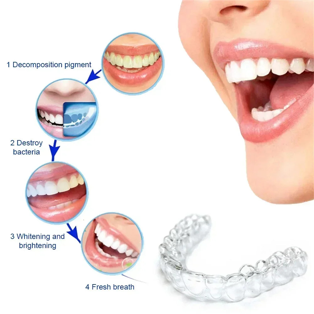 2pcs Silicone Orthodontic Braces Dental Teeth Braces Bleaching Molding Trays Custom Moldable Thermoform Teeth Corrector 250321