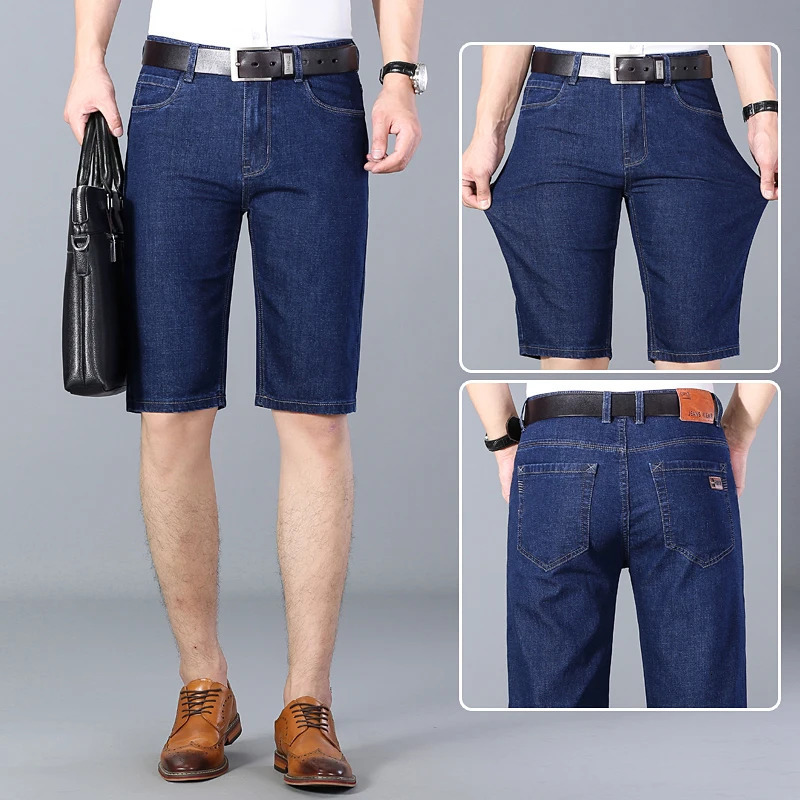 Summer Light Business Casual Jeans Fashion Stretch Pants Simple Breathable Comfortable Edition Mens Shorts 54 250312