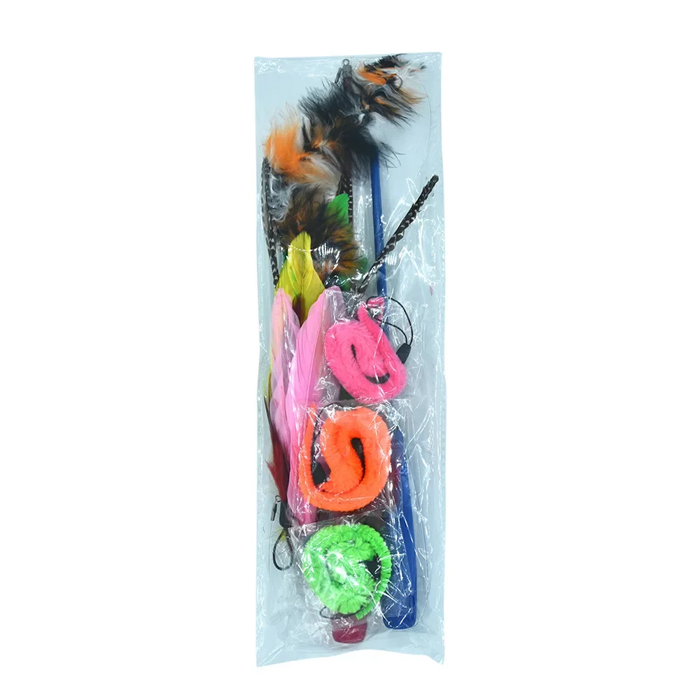 Retractable Fishing Rod Funny Cat Stick Pet Caterpillar Feather Replacement Head Cat Toy Cat Toys Interactive Pet Products