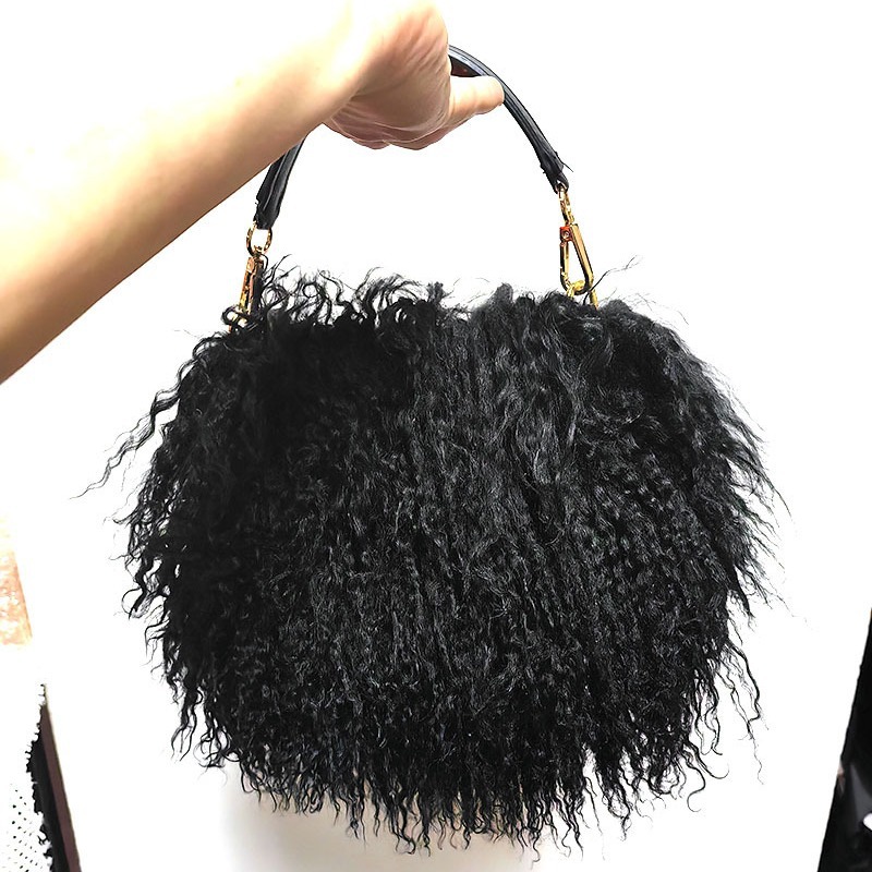 Versatile Wool Chain Shoulder Bag - Sweet Messenger Style