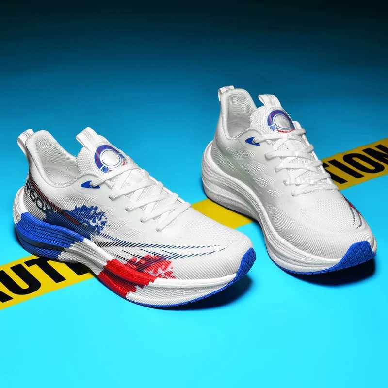 Running shoes mens lightweight outdoor sports flat casual mesh breathable fashion sports shoes large-sized lace mens tennis shoes Y250320