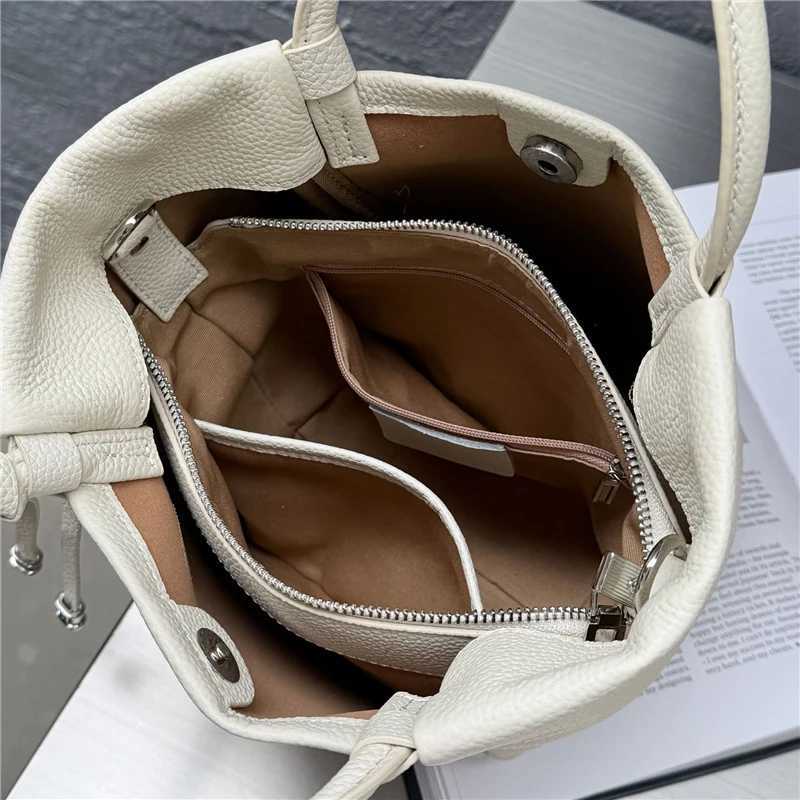 Burminsa Cowhide Leather Handbag for Women 2025 Luxury Designer Basket Shopping Women Shoulder Cross Bag Y250320