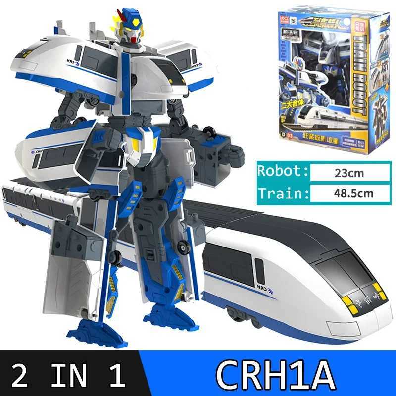 2-in-1 high-speed railway super train renovation robot Shinkansen renovation train action diagram childrens CRH toyT250320