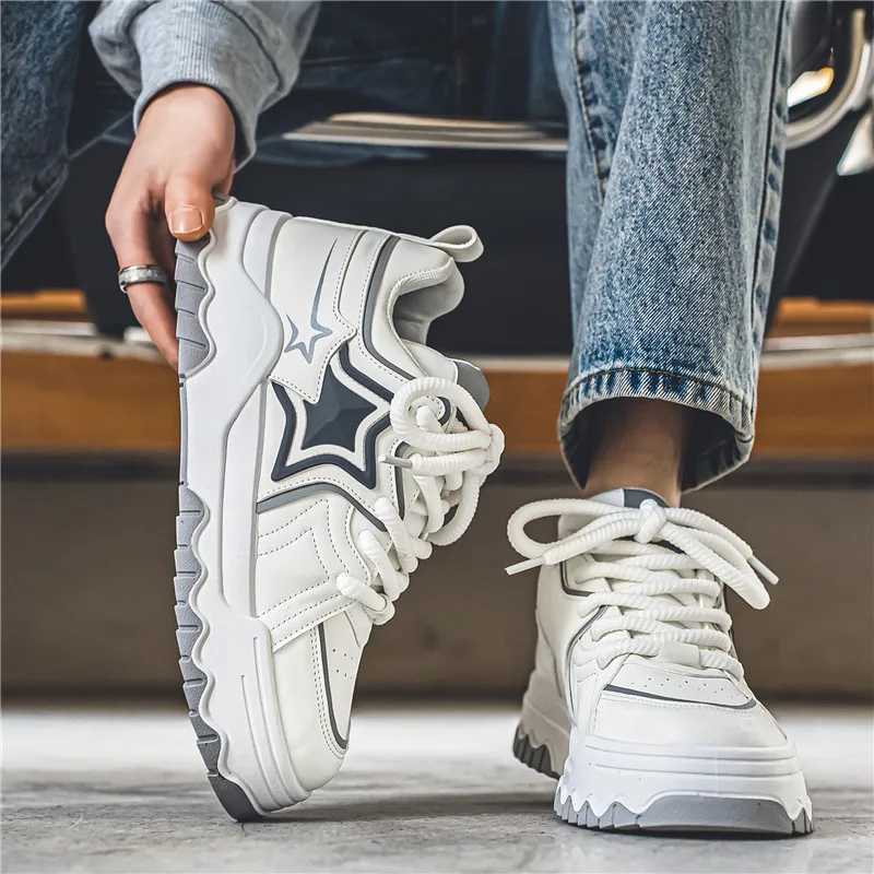 Mens new full competition thick soled high gain casual sports shoes for students running sports anti slip casual mens shoes Y250320