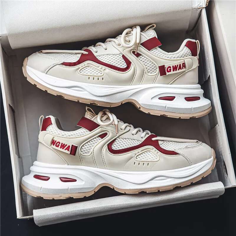 Men Casual Breathable Running New Men's Fashion Platform Sneakers Trend Lace-up Cloth Outdoor Non-slip Shoes