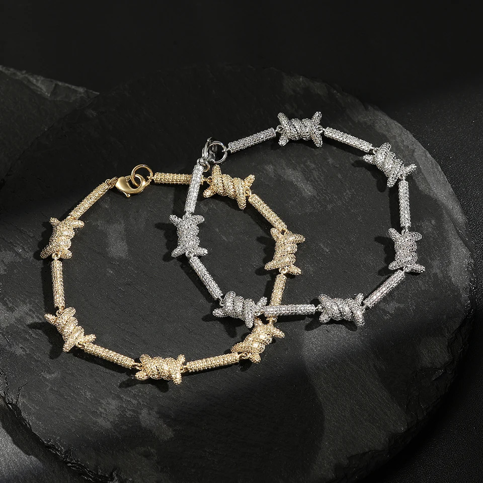designer bracelet women luxury jewelry Hiphop/Rock Rattan Thorns Chain Bracelets For Men Fashion Silver Color Metal Wristlet Link Party Jewelry Gifts 