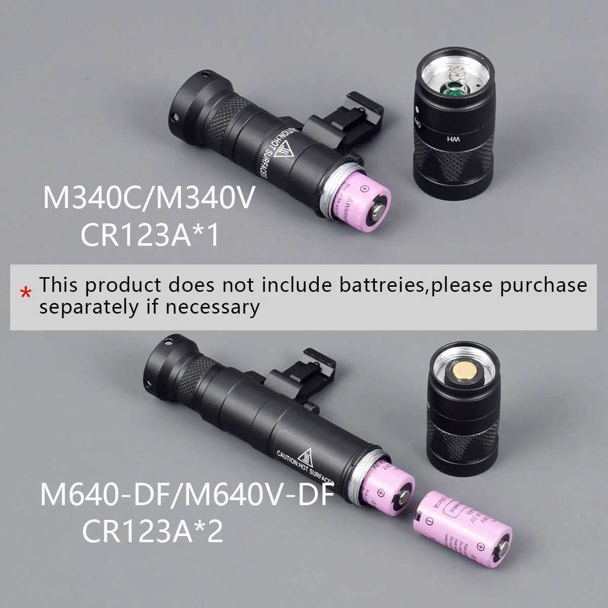Tactical Offset Flashlight M340C M640DF M340V M640V Strobe Mini Scout Light PRO Compact LED Airsoft Weapon Light X250321