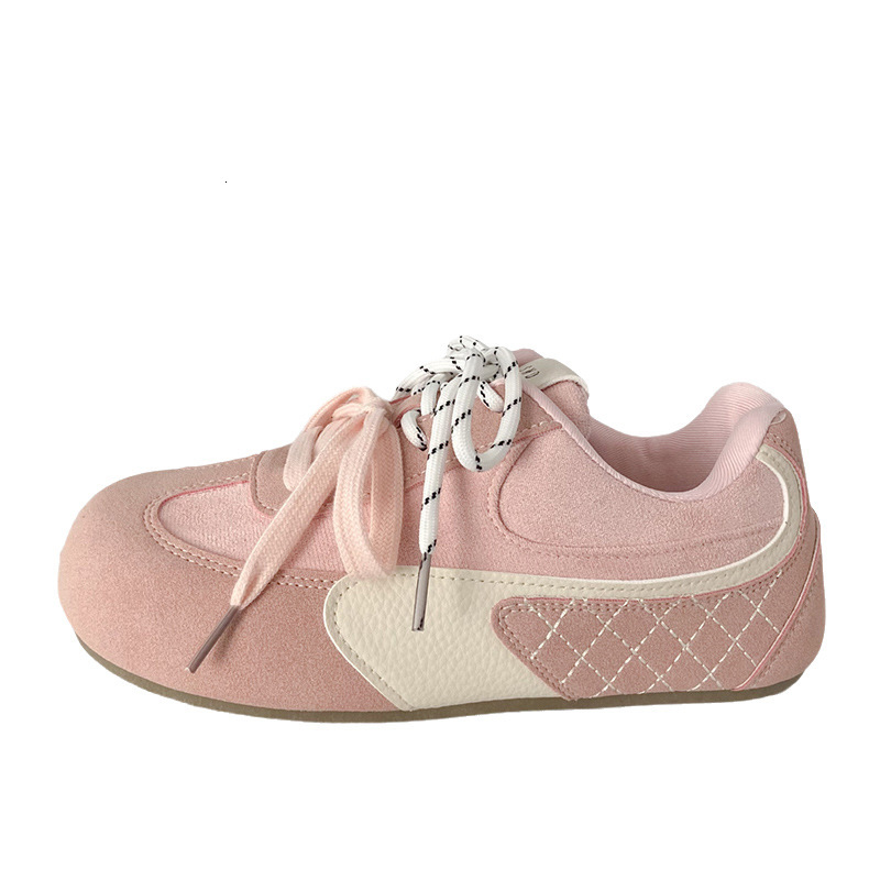 2025 new pink German training board ugly cute spring new unique niche puff bread shoes designer fashion ballet white shoes