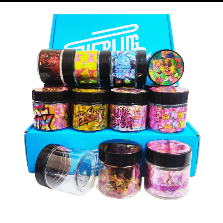 Custom Logo Child Resistant 2oz 3oz 4oz Flower Packaging Edible Plastic Herb Stash Jars with Smell Proof Lid