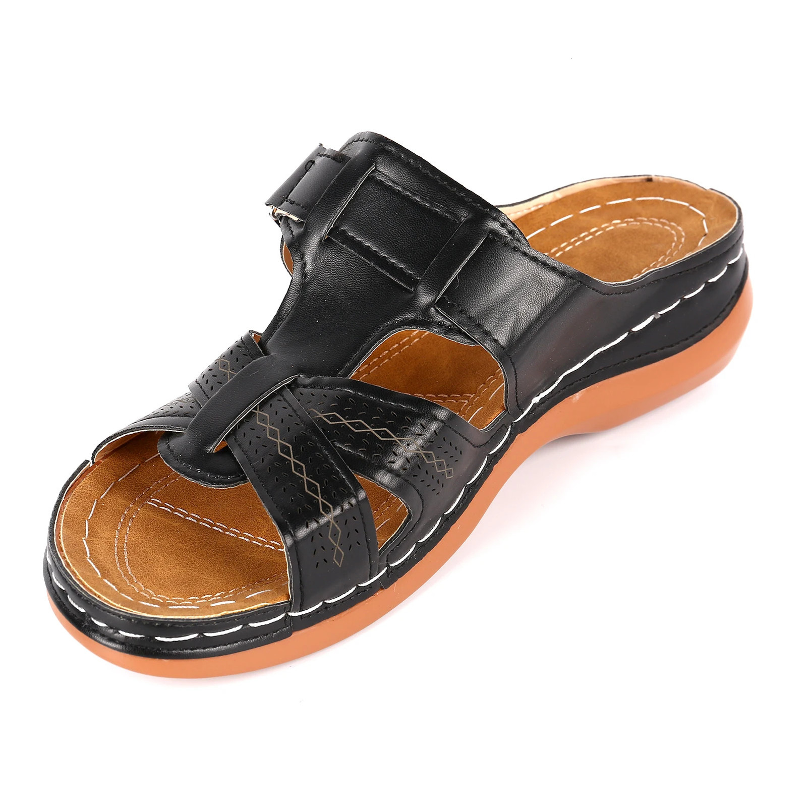 Womens orthodontic open toe sandals non slip walking strictly support shopping strokes 250321BJ - view 6