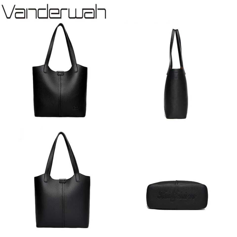 Genuine Brand Soft Leather Shoulder Bag For Women Casual Tote Bag Female Solid Color Purse Simple Design Handbag Commuting Sac Z250321