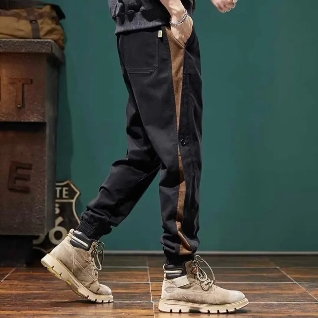 Work pants mens 2024 plus size sports trend loose and ankle strap n cool fashionable casual 250320
