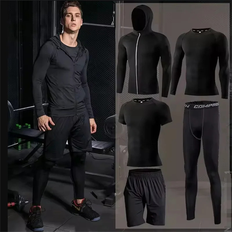 Men Sportswear Compression Sport Suits Quick Dry Running Sets Clothes Sports Joggers Training Gym Fitness Tracksuits Running Set 250320