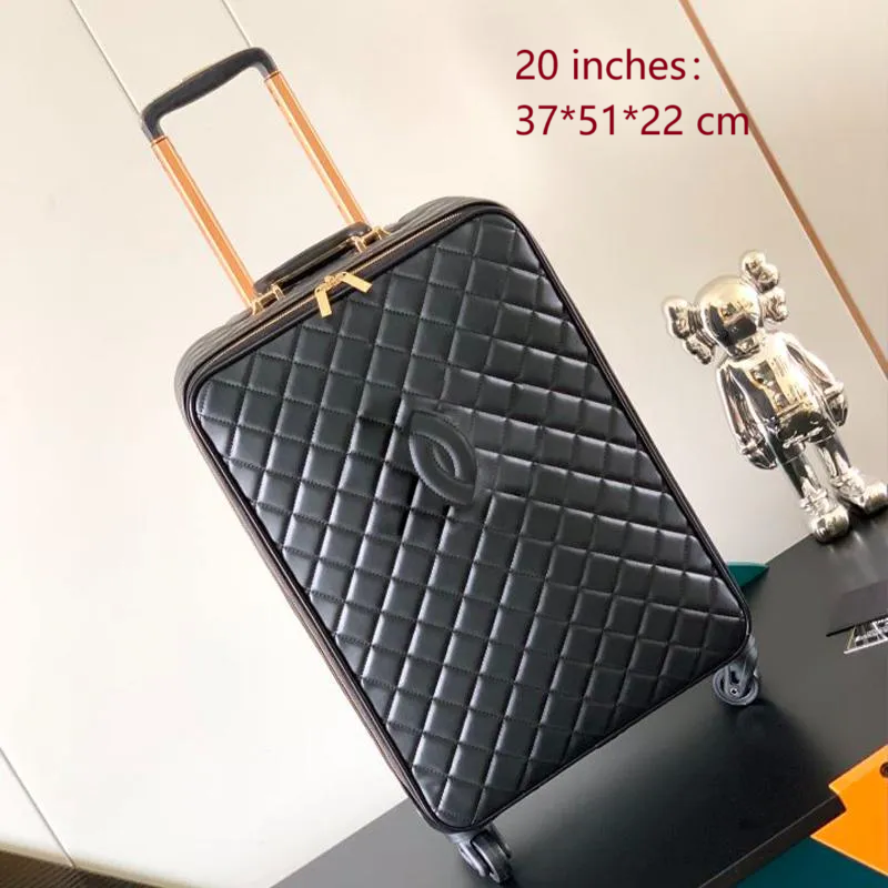 Designer Suitcase 20 inches Luggage Women Men Business trip leather travel Fashion Texture Travel Wheel Large Capacity Luggage Zipper Chain Valise Leather