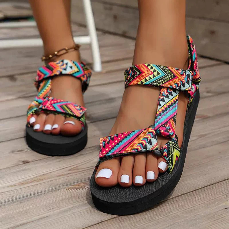 Summer Flat Womens Shoes Hemp Rope Set Foot Beach Sandals Outdoor Allmatch Casual Slippers Large Size 250321BJ - view 3