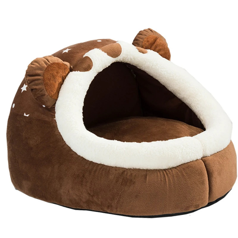 Cat Beds Furniture Winter Dog Bed Self-Warming Puppy House Cozy Cat Sleeping Tent Cave Beds Indoor Kitten Nest Kennel Hut for Small Medium Cats