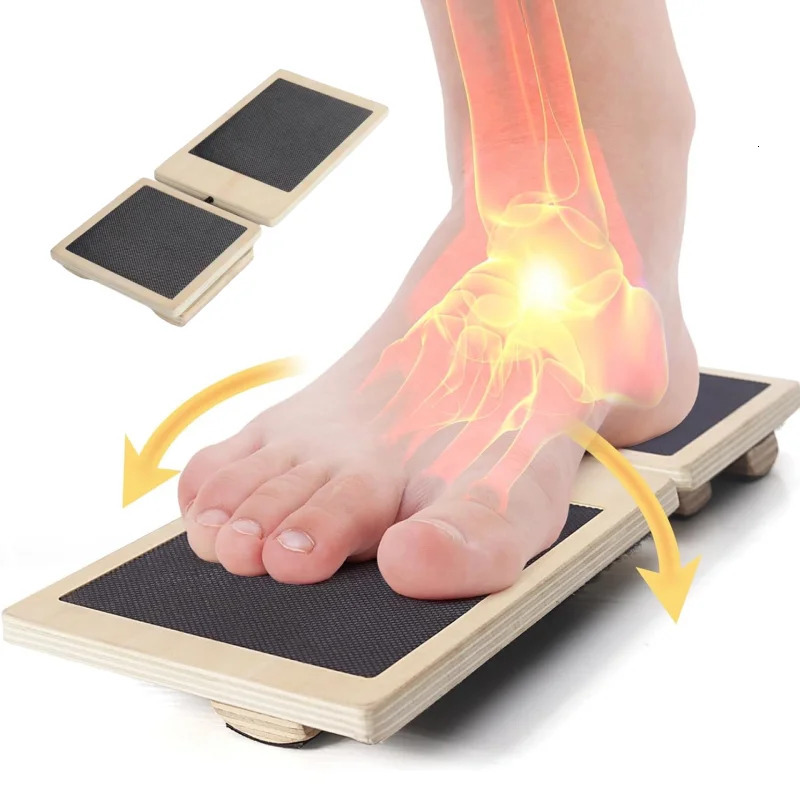 Single Foot Balance Board Ankle Strengthener Exerciser Sprained Non-slip Wood Wobble Board Physical Therapy Posture Corrector 250321