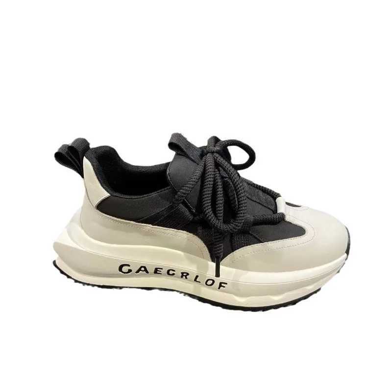 Mens sports shoes thick soled lifting shoes 2024 new comfortable version breathable and non slip outdoor travel casual shoes Y250320