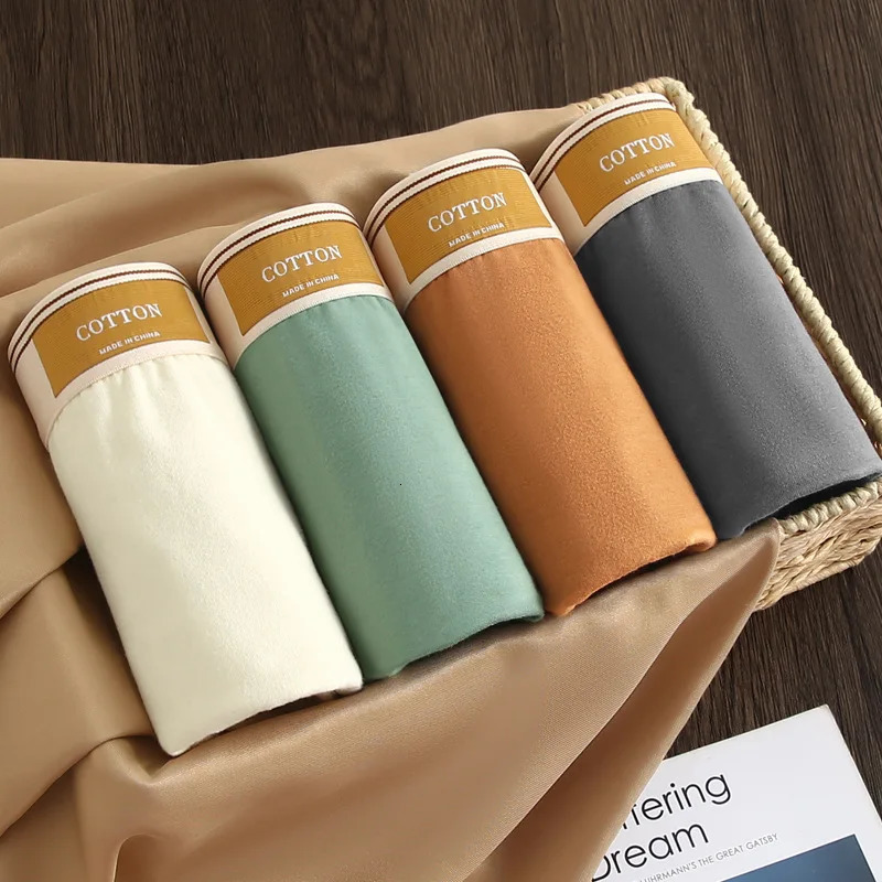 3Pcs Mens Underwear Panties Boxershorts Comfortable Breathable Cotton Sexy Solid Color Boxer Shorts 250320
