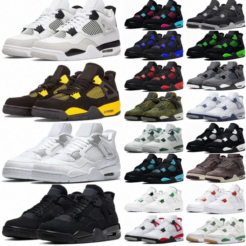Basketball shoes 4 sneakers sneaker blue Red Black Lightning White The Men Grey mens Womensjzsr#