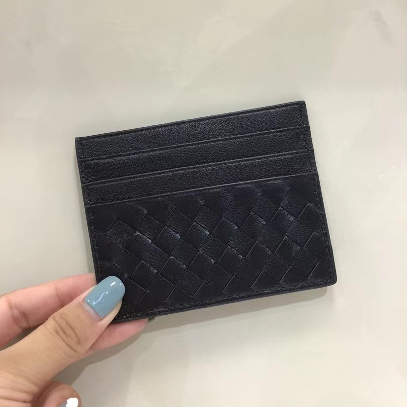 2025S Trend Designer Sheepskin Woven Ultra Thin Genuine Leather Multi Slot For Men S Business Portable ID Holder Mini Card Bag