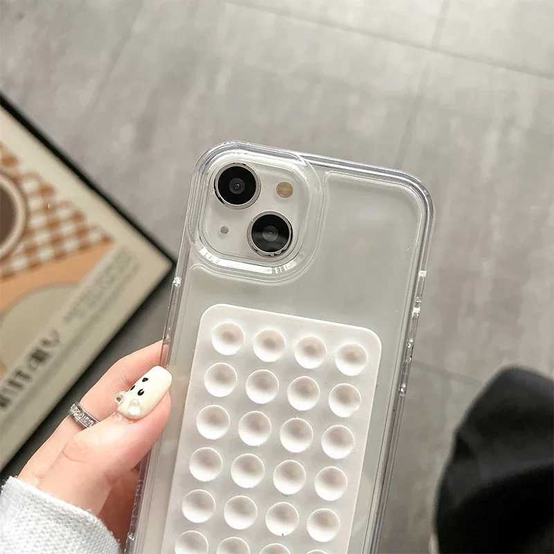 3D Suction Cup Phone Case For 16 15 14 13 12 11 Pro Max XR X XS 7 8 Plus SE2 Shockproof Bumper CoverXJ250321