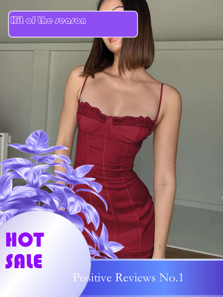 Dongdumaoyi Nieuwe Mode Kanten Rand Elegante Sexy Backless Bodycon Damesjurk Met Bandjes