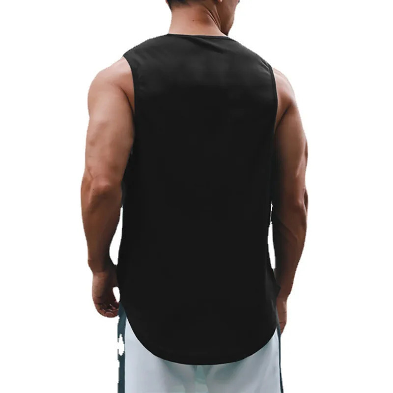 Summer Tank Top Mens Gym Fitness Training Clothing Quick Dry Silm Fit Bodybuilding Sleeveless Shirts Men Fashion Basketball Vest 250322