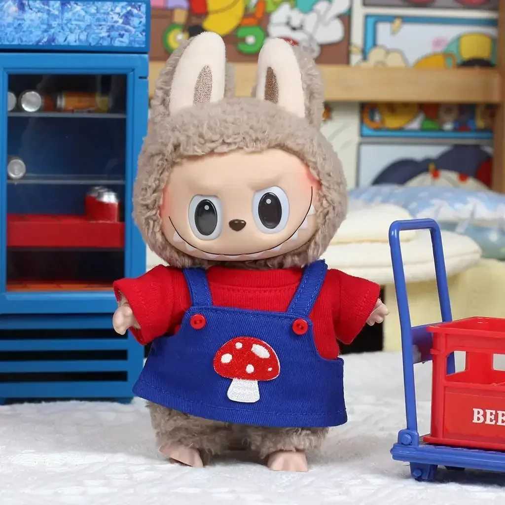 17cm Mini Plush DollS Clothes Outfit Accessories For Korea Kpop Exo Labubu Idol Flower shirt leather jacket skirt Clothing Gift Z250322
