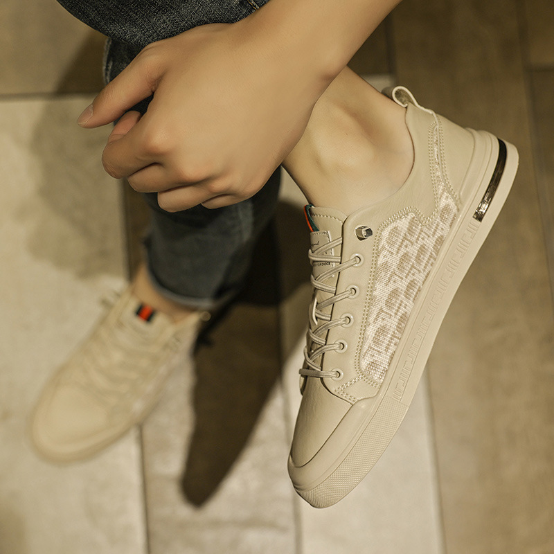Spring new Korean style fashion trendy student casual sports shoes men's low-top lace-up outdoor sneakers