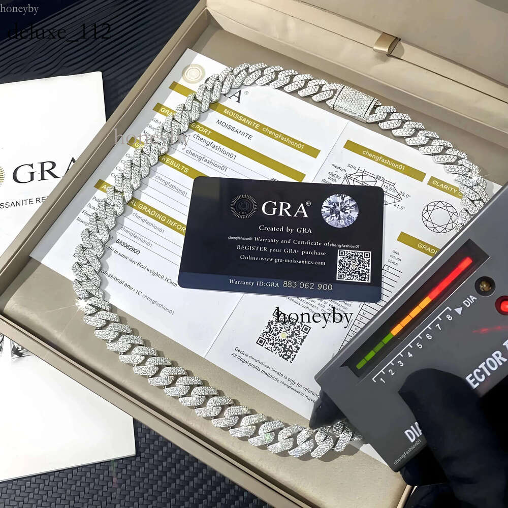 jewelry chains for men 14mm bracelet women sier k chain pass dia tester GRA VVS moissanite cuban necklace personalize