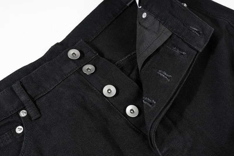 Mens Jeans 2023 new classic Rick denim folding zipper ultra-thin suitable for straight PANT jeans cotton denim pants comfortable casual jeans L251127