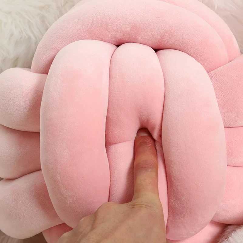 Knot Pillow Ball Round Throw Pillows Home Decor Cushion Decorative Aesthetic Handmade Throw Pillows Khaki Cream Pink White BlackXJ250321