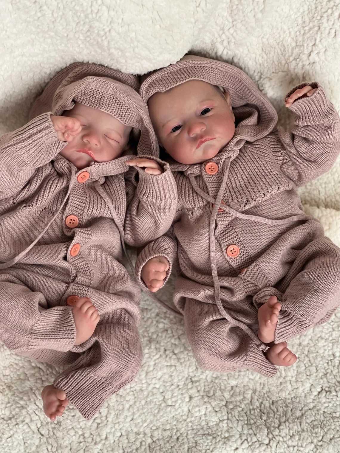 The 19 inch all silicone body has been painted as a regenerated baby doll twin Levi ake Sleeping baby doll 3D skin with visible veinsXJ250322