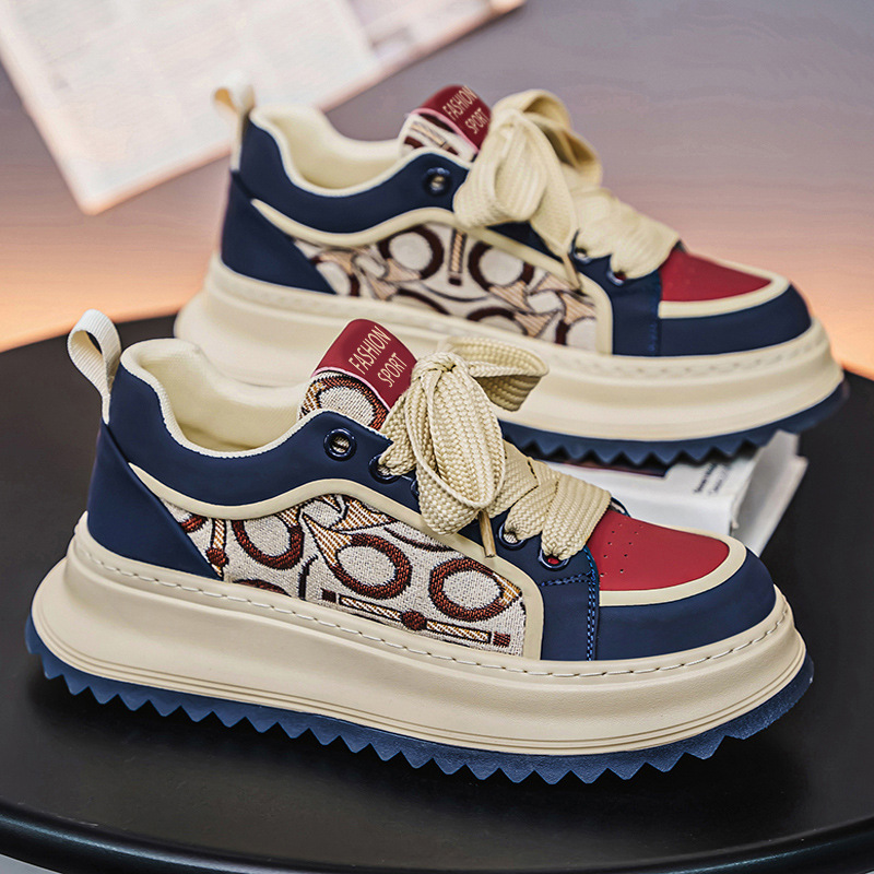 Spring and hot summer men's new fashion all comfortable soft sole low top board students embroidery color matching casual shoes