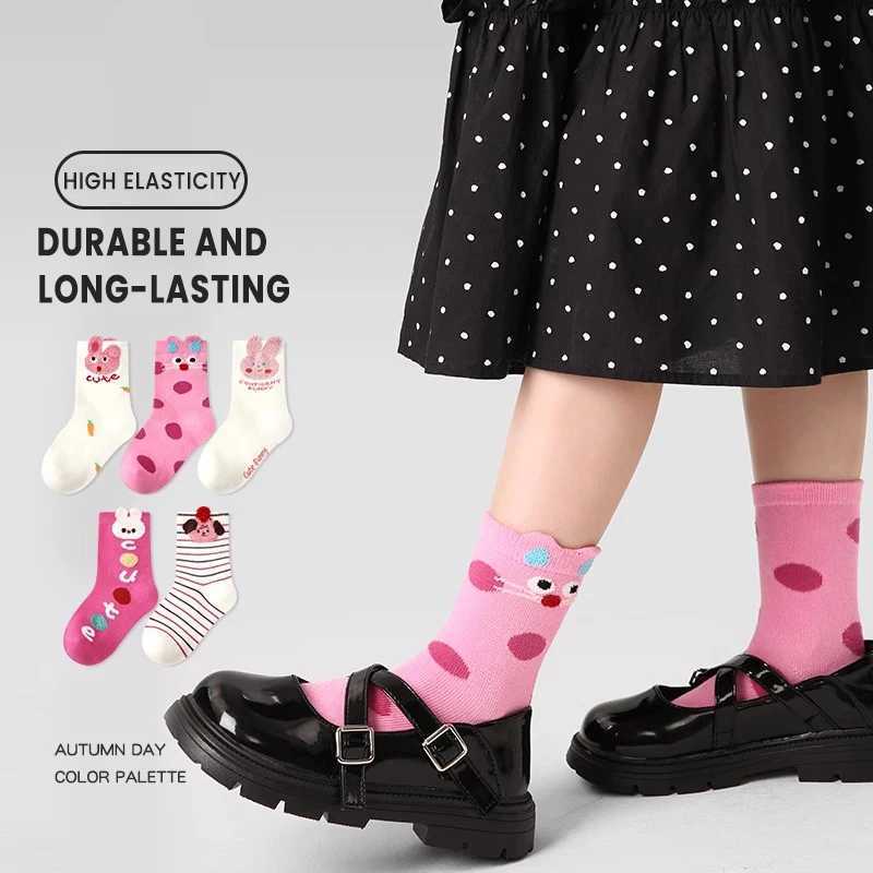 5 pairs of high-end boys aged 1-14 with soft and delicate tube socks for moisturizing and breathable girls autumn clothing cartoon X2503221