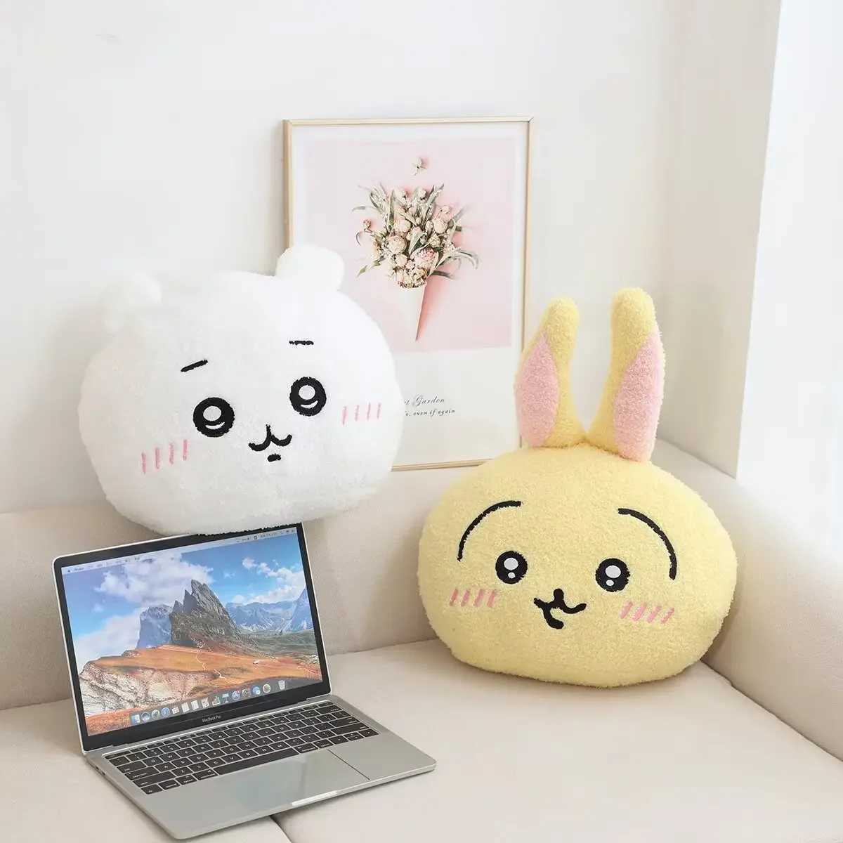 40cm Chiikawa back cushion cute filling Usagi Hachiware pillow Kawaii anime cushion sofa bed home decoration gift girl softXJ250321