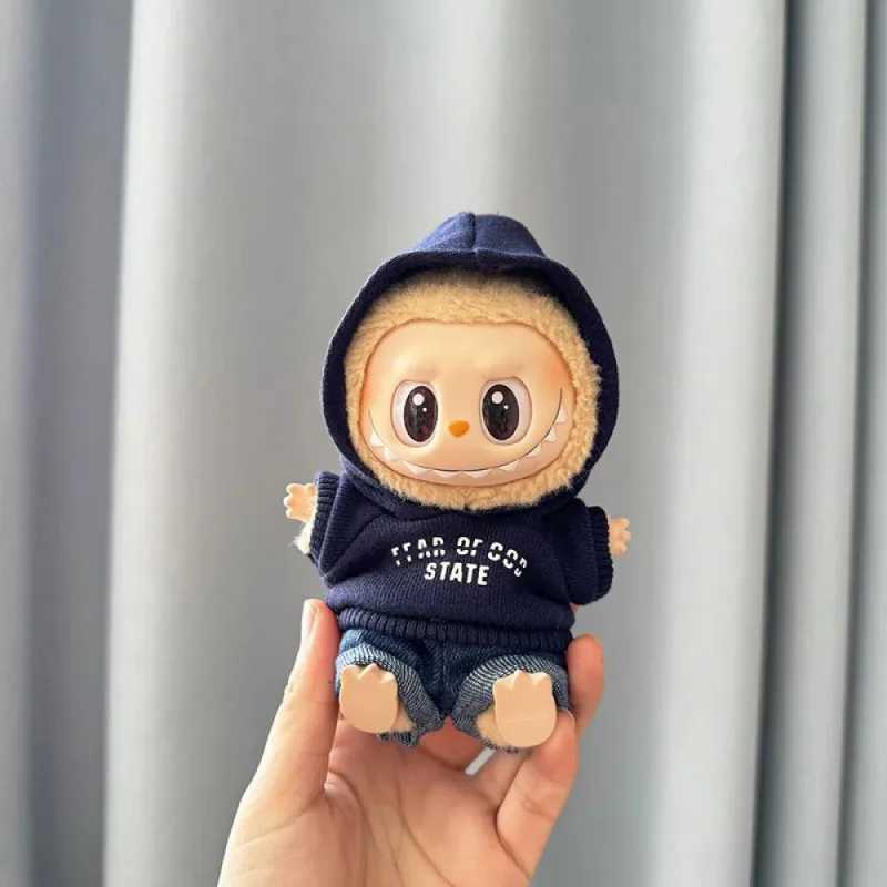 Labubu 17cm Clothing II Idol Doll Sitting in Par Monster Clothing Accessories Clothing DIY Childrens Gift Hoodies and Jeans EM03A Z250322