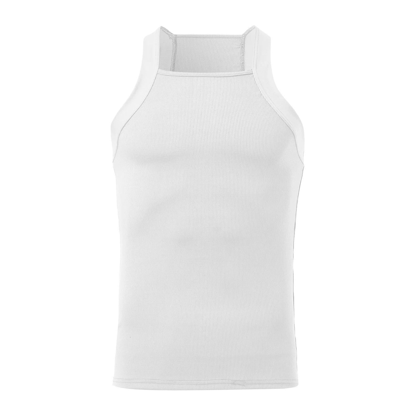 Fashion Sports Tank Tops Mens Solid Color O-neck Sleeveless T-shirt Skinny Gym Streetwear Casual Vests Party Clothing S-5XL 250322