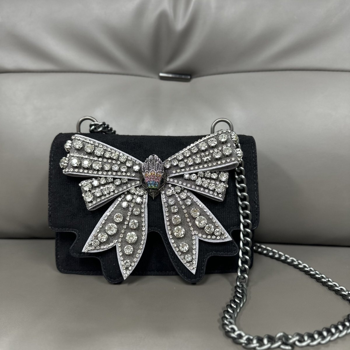 Bow Tie Small Party Fashionable Women S Shiny And Sweet One Shoulder Crossbody Chain Bag Princess Girl Stylish Handbag Shoulder Bags